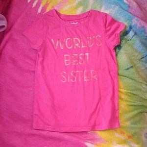 Girls Pink Worlds Best Sister T-shirt size 4T